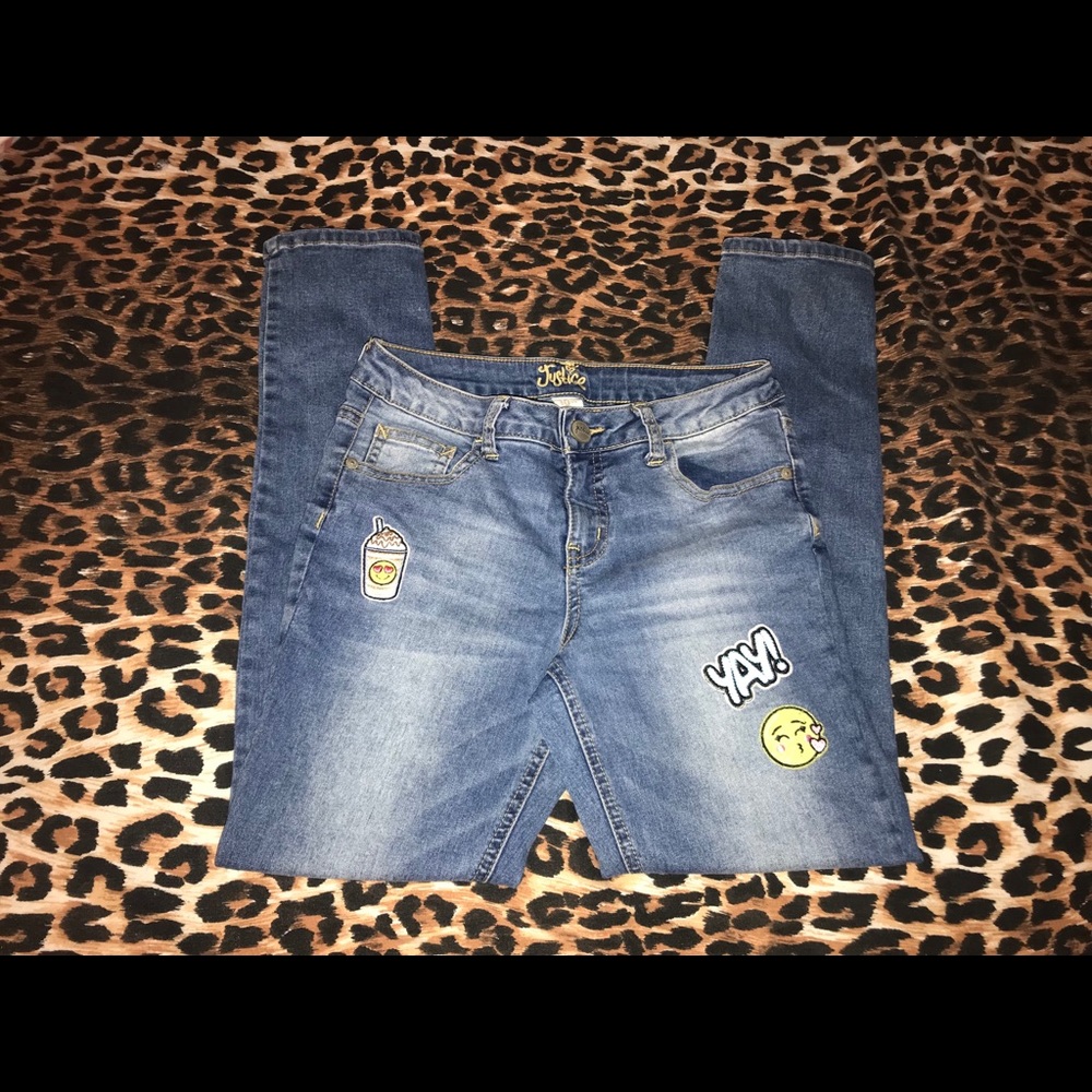 Justice Slim Emoji Jeans